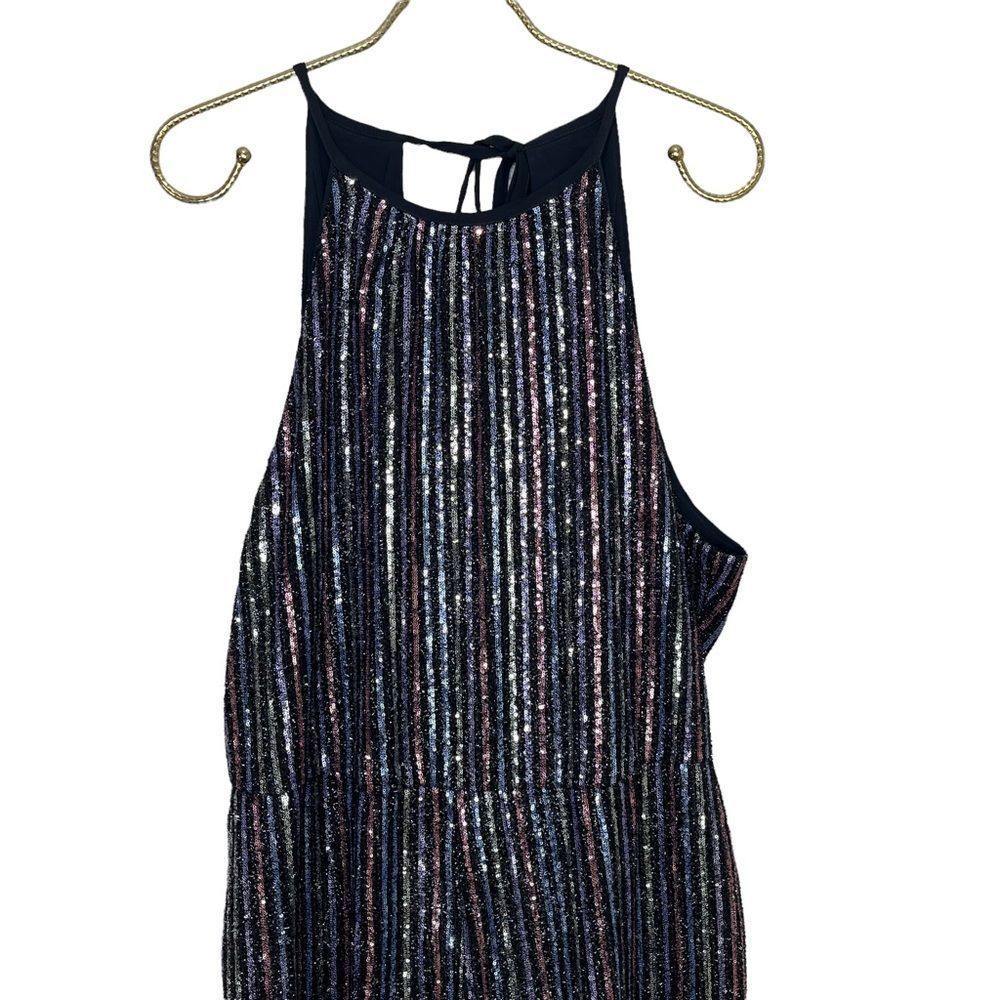NEW Maeve Anthropologie Disco Halter Sequined Jumpsuit - Picture 6 of 15